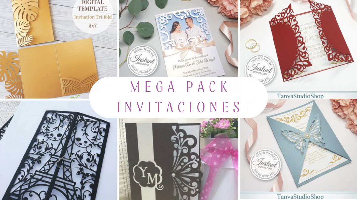 Mega Pack 2,000 Invitaciones Corte